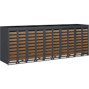Wheelie Bin Storage for 5 Bins Anthracite 340 x 77.5 x 121.5 cm vidaXL Wheelie Bin Storage for 5 Bins Anthracite 340 x 77.5 x 121.5 cm vidaXL