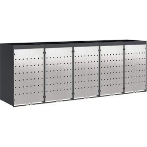 Wheelie Bin Storage for 5 Bins Anthracite 340 x 77.5 x 121.5 cm vidaXL Wheelie Bin Storage for 5 Bins Anthracite 340 x 77.5 x 121.5 cm vidaXL