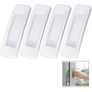 Linghhang - White, 4 Pcs) Self-adhesive rectangular auxiliary door and window handles, multi-purpose refrigerator cabinet door handles Linghhang - White, 4 Pcs) Self-adhesive rectangular auxiliary door and window handles, multi-purpose refrigerator cabinet door handles