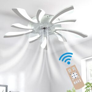 Livingandhome - White Creative Ceiling Fan with led Stepless Dimming Light Livingandhome - White Creative Ceiling Fan with led Stepless Dimming Light