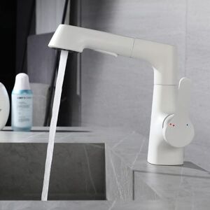 Linghhang - White) Pull Down Bathroom Faucet Single Hole Bathroom Faucet with 2 Modes Linghhang - White) Pull Down Bathroom Faucet Single Hole Bathroom Faucet with 2 Modes