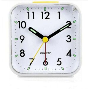 Ymyny - White Silent Analog Alarm Clock Non-Ticking Gentle Wake Up Beep Sounds Volume Up Snooze & Light Functions Battery Operated Easy to Set mumu Ymyny - White Silent Analog Alarm Clock Non-Ticking Gentle Wake Up Beep Sounds Volume Up Snooze & Light Functions Battery Operated Easy to Set mumu