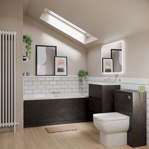 Wholesale Domestic - Ashby 1700mm x 700mm Slim Edge Straight Double Ended Bathroom Suite including Metallic Slate Furniture Set with Minimalist Basin Wholesale Domestic - Ashby 1700mm x 700mm Slim Edge Straight Double Ended Bathroom Suite including Metallic Slate Furniture Set with Minimalist Basin