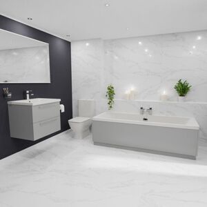 Wholesale Domestic - Camden 1700mm Straight Double Ended Bathroom Suite with Taps and Wastes including Gloss Grey Pearl Vanity Unit with Polished Wholesale Domestic - Camden 1700mm Straight Double Ended Bathroom Suite with Taps and Wastes including Gloss Grey Pearl Vanity Unit with Polished