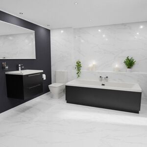 Wholesale Domestic - Camden 1700mm Straight Double Ended Bathroom Suite with Taps and Wastes including Nero Oak Vanity Unit with Polished Chrome Wholesale Domestic - Camden 1700mm Straight Double Ended Bathroom Suite with Taps and Wastes including Nero Oak Vanity Unit with Polished Chrome