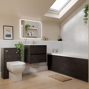 Wholesale Domestic - Dean 1700mm x 750mm Straight Single Ended Bathroom Suite including Metallic Slate Furniture Set with Minimalist Basin Wholesale Domestic - Dean 1700mm x 750mm Straight Single Ended Bathroom Suite including Metallic Slate Furniture Set with Minimalist Basin