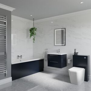 Wholesale Domestic - Finsbury 1700mm Straight Double Ended Bathroom Suite including Deep Blue Furniture Set with Polished Chrome Handles Wholesale Domestic - Finsbury 1700mm Straight Double Ended Bathroom Suite including Deep Blue Furniture Set with Polished Chrome Handles
