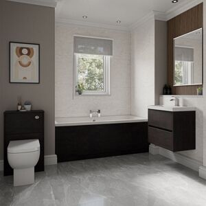 Wholesale Domestic Kendel 1700mm x 750mm Straight Double Ended Bathroom Suite including Metallic Slate Furniture Set with Slim Edge Basin Wholesale Domestic Kendel 1700mm x 750mm Straight Double Ended Bathroom Suite including Metallic Slate Furniture Set with Slim Edge Basin