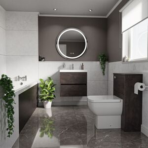 Wholesale Domestic - Kendel 1700mm x 750mm Straight Single Ended Bathroom Suite including Metallic Slate Furniture Set with Slim Edge Basin Wholesale Domestic - Kendel 1700mm x 750mm Straight Single Ended Bathroom Suite including Metallic Slate Furniture Set with Slim Edge Basin