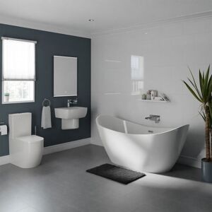 Wholesale Domestic Lennox White 530mm Basin and 1705mm Double Ended Freestanding Bathroom Suite Wholesale Domestic Lennox White 530mm Basin and 1705mm Double Ended Freestanding Bathroom Suite