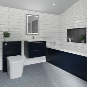 Wholesale Domestic - Stockwell 1700mm Straight Single Ended Bathroom Suite including Deep Blue Furniture Set with Polished Chrome Handles Wholesale Domestic - Stockwell 1700mm Straight Single Ended Bathroom Suite including Deep Blue Furniture Set with Polished Chrome Handles