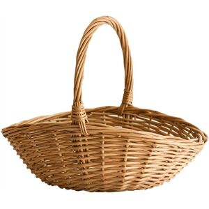 TLILY Wicker Basket with Handle, Shopping Basket, Gift Hamper Picnic Baskets, Kitchen Storage Basket- Large TLILY Wicker Basket with Handle, Shopping Basket, Gift Hamper Picnic Baskets, Kitchen Storage Basket- Large