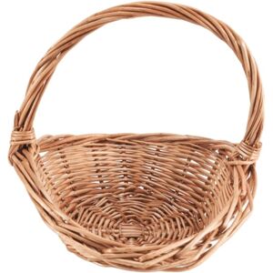 Tlily - Wicker Basket with Handle, Shopping Basket, Gift Hamper Picnic Baskets, Kitchen Storage Basket- Small Tlily - Wicker Basket with Handle, Shopping Basket, Gift Hamper Picnic Baskets, Kitchen Storage Basket- Small