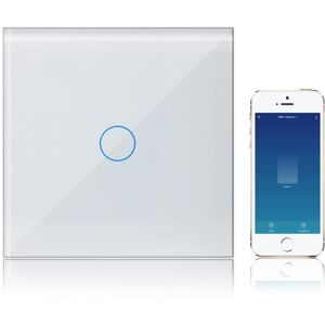 MEMKEY Wifi Connected Switch Alexa Google Assistant Smart Life Compatible, Wall Touch Switch 1 Gang 1 Way White Tempered Glass Panel MEMKEY Wifi Connected Switch Alexa Google Assistant Smart Life Compatible, Wall Touch Switch 1 Gang 1 Way White Tempered Glass Panel