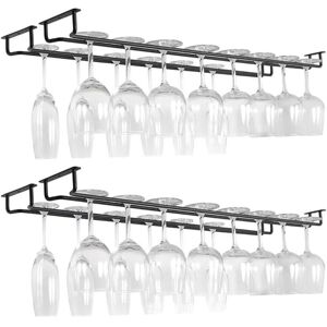 SANS MARQUE Wine glass holder, hanging glass holder, set of 4, 40cm, each holds 8-10 wine glasses, with screws and wall plugs for family, restaurant, hotel, bar, SANS MARQUE Wine glass holder, hanging glass holder, set of 4, 40cm, each holds 8-10 wine glasses, with screws and wall plugs for family, restaurant, hotel, bar,