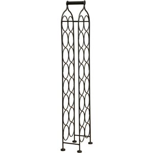 Biscottini - Wine glass holder Wrought iron bottle holder Wine cellar 106x24 cm Floor standing wine display for 16 bottles Wine shop Biscottini - Wine glass holder Wrought iron bottle holder Wine cellar 106x24 cm Floor standing wine display for 16 bottles Wine shop