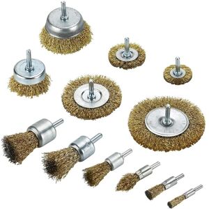 GOTRAYS Wire Brushes for Drill, Brass Wire Brushes, Metal Polishing Brushes with Shank Brush Remove Rust and Paint-T Shaped (Pack of 5) GOTRAYS Wire Brushes for Drill, Brass Wire Brushes, Metal Polishing Brushes with Shank Brush Remove Rust and Paint-T Shaped (Pack of 5)