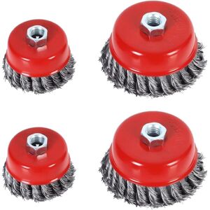 Tinor - Wire Cleaning Brush, 4pcs Conical Brush for Angle Grinder, Twisted Steel Sanding Brush for Angle Grinder(75mm and 100mm Diameter, M14) Tinor - Wire Cleaning Brush, 4pcs Conical Brush for Angle Grinder, Twisted Steel Sanding Brush for Angle Grinder(75mm and 100mm Diameter, M14)