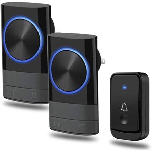 ANPVIZ Wireless doorbell 300m, plug-in doorbell, 2 receivers, 1 wireless button, IP44 waterproof doorbell, 4 volume levels, 45 ringtones ANPVIZ Wireless doorbell 300m, plug-in doorbell, 2 receivers, 1 wireless button, IP44 waterproof doorbell, 4 volume levels, 45 ringtones