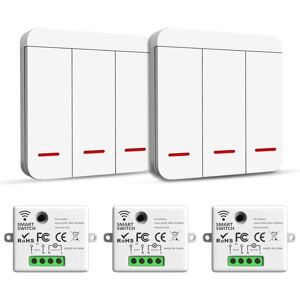 Tinor - Wireless Switch, rf Transmitter Security Switch and Receiver Controller - 2200W/10A Smart Light Switch, Indoor 30-50M, 433Mhz Radio Tinor - Wireless Switch, rf Transmitter Security Switch and Receiver Controller - 2200W/10A Smart Light Switch, Indoor 30-50M, 433Mhz Radio