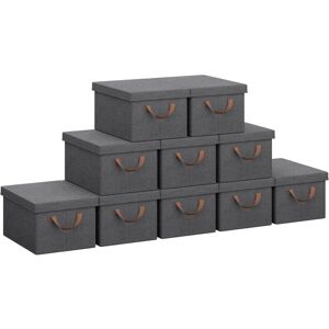 Woltu 10x Storage Boxes with Lid - 48x36x30cm - Gray - Storage Box Woltu 10x Storage Boxes with Lid - 48x36x30cm - Gray - Storage Box
