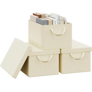 3x 36L Storage Boxes, Stackable Design Storage Chests Cream - Woltu 3x 36L Storage Boxes, Stackable Design Storage Chests Cream - Woltu