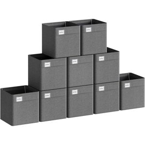 Woltu - Set of 10 Foldable Storage Boxes, Fabric Containers 25L, Dark Grey Woltu - Set of 10 Foldable Storage Boxes, Fabric Containers 25L, Dark Grey
