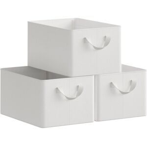 WOLTU 3x 26L Storage Boxes, with Handles, Storage Chests Fabric, White WOLTU 3x 26L Storage Boxes, with Handles, Storage Chests Fabric, White