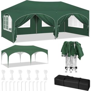 Woltu - 3m x 6m Pop Up Gazebo With Sides Outdoor Garden Height Adjustable Party Tent, Green Woltu - 3m x 6m Pop Up Gazebo With Sides Outdoor Garden Height Adjustable Party Tent, Green