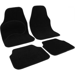 Woltu - Set of 4 Universal Car Floor Mats Black with Black Edging Woltu - Set of 4 Universal Car Floor Mats Black with Black Edging