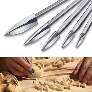 Ccykxa - Wood Engraving Bits, 5 Pcs Carving Tool Set for Rotary Tool Accessories with 1/8 Inch Shank Universal Fit for Rotary Tools Ccykxa - Wood Engraving Bits, 5 Pcs Carving Tool Set for Rotary Tool Accessories with 1/8 Inch Shank Universal Fit for Rotary Tools
