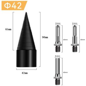 Linghhang - Wood Splitting Drill Bit 42mm, Wood Splitter Drill, With 3 Handles, Square/Round/Hexagonal, For Wood Cutting, Wood Splitter Linghhang - Wood Splitting Drill Bit 42mm, Wood Splitter Drill, With 3 Handles, Square/Round/Hexagonal, For Wood Cutting, Wood Splitter