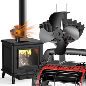 Aiperq - Wood Stove Fan, 4 Blade Fan Stove Fan, Quiet Pellet Stove Fan, for Wood Stove/Fireplace/Wood Burner Aiperq - Wood Stove Fan, 4 Blade Fan Stove Fan, Quiet Pellet Stove Fan, for Wood Stove/Fireplace/Wood Burner
