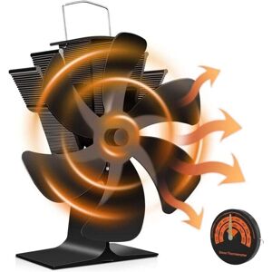 BEIJIYI Wood Stove Fan, 6 Blades, Heat Powered Fireplace Fan, Quiet Fan with Overheat Protection for Wood Stove, Gas Fireplace, Pellet Stove BEIJIYI Wood Stove Fan, 6 Blades, Heat Powered Fireplace Fan, Quiet Fan with Overheat Protection for Wood Stove, Gas Fireplace, Pellet Stove