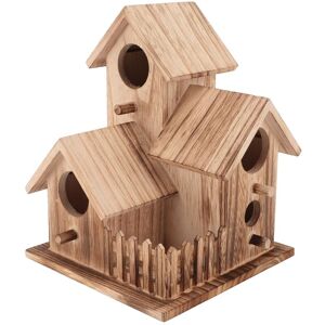 GROOFOO Wooden Bird House with Roofs Countryside Small Bird Nesting Cottage Feeder for Indoor Outdoor Courtyard Patio GROOFOO Wooden Bird House with Roofs Countryside Small Bird Nesting Cottage Feeder for Indoor Outdoor Courtyard Patio