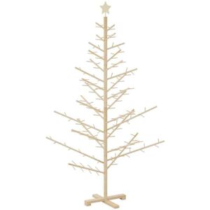 Wooden Christmas Tree with Stand Natural 180 cm Solid pine wood vidaXL Wooden Christmas Tree with Stand Natural 180 cm Solid pine wood vidaXL