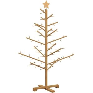 Wooden Christmas Tree with Stand Brown 125 cm Solid pine wood vidaXL Wooden Christmas Tree with Stand Brown 125 cm Solid pine wood vidaXL