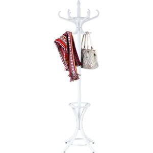 Costway - Porte-Manteau sur Pied avec 12 Crochets en Bois Massif pour Manteaux Chapeaux Parapluie 51 x 51 x 184CM Blanc Costway - Porte-Manteau sur Pied avec 12 Crochets en Bois Massif pour Manteaux Chapeaux Parapluie 51 x 51 x 184CM Blanc