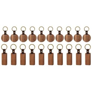 TLILY Wooden Keychain Wood Laser-Engraving Blanks Leather Strap Unfinished Rectangle Round Keyring TLILY Wooden Keychain Wood Laser-Engraving Blanks Leather Strap Unfinished Rectangle Round Keyring