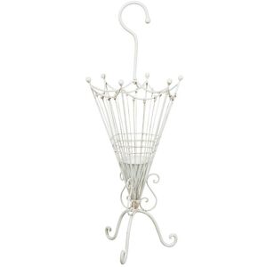 Biscottini - Wrought iron umbrella stand Outdoor and indoor umbrella holder Umbrella design Vintage style Drip-proof 32x32x83 White Biscottini - Wrought iron umbrella stand Outdoor and indoor umbrella holder Umbrella design Vintage style Drip-proof 32x32x83 White