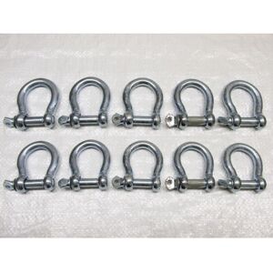 Securefix Direct - x10 12MM Galvanised Commercial Bow Shackles - Chain Connector Caravan Tether Securefix Direct - x10 12MM Galvanised Commercial Bow Shackles - Chain Connector Caravan Tether