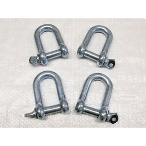 SECUREFIX DIRECT x4 7/8" x 1" Galvanised Commercial Dee Shackles - Chain Connector Caravan Tether SECUREFIX DIRECT x4 7/8" x 1" Galvanised Commercial Dee Shackles - Chain Connector Caravan Tether