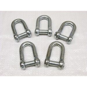 Securefix Direct - x5 16MM Galvanised Commercial Dee Shackles With Countersunk Pin - Chain Connect Caravan Tether Flush Securefix Direct - x5 16MM Galvanised Commercial Dee Shackles With Countersunk Pin - Chain Connect Caravan Tether Flush