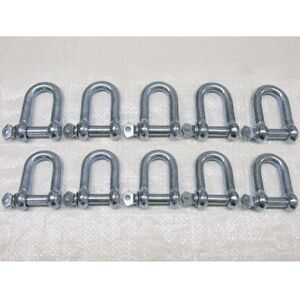 Securefix Direct - x10 3/4' x 7/8' Galvanised Commercial Dee Shackles - Chain Connector Caravan Tether Securefix Direct - x10 3/4' x 7/8' Galvanised Commercial Dee Shackles - Chain Connector Caravan Tether