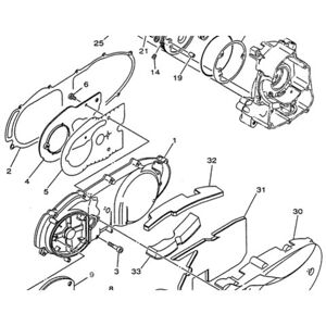 Yamaha Majesty 125 - Engine Cover - Gray - OEM Part Yamaha Majesty 125 - Engine Cover - Gray - OEM Part