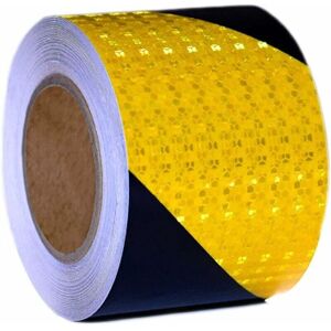 Cyslmuk - Yellow and Black Reflective Tape Self-Adhesive Warning Tape Yellow Black Hazard Warning Tape Reflective Sticker Car Floor Marking 5cmx25m Cyslmuk - Yellow and Black Reflective Tape Self-Adhesive Warning Tape Yellow Black Hazard Warning Tape Reflective Sticker Car Floor Marking 5cmx25m