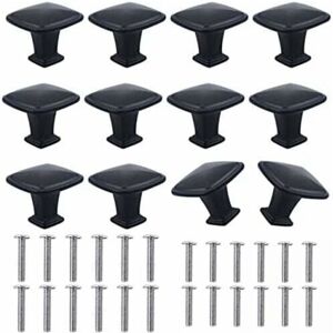 YMYNY 12 Pack 30mm Black Square Aluminum Alloy Cabinet Knobs Modern Black Door Knobs Kitchen Cupboard Handle for Drawers Cabinets Wardrobes Nightstands YMYNY 12 Pack 30mm Black Square Aluminum Alloy Cabinet Knobs Modern Black Door Knobs Kitchen Cupboard Handle for Drawers Cabinets Wardrobes Nightstands