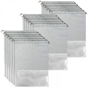 18-Piece Shoe Travel Bag, 27 x 36 cm, Gray, Waterproof, Dustproof, with Transparent Window, Suitable for Travel and Sports - Ymyny 18-Piece Shoe Travel Bag, 27 x 36 cm, Gray, Waterproof, Dustproof, with Transparent Window, Suitable for Travel and Sports - Ymyny