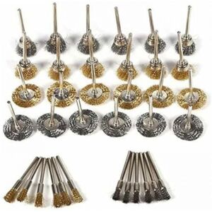 Flyme - ymyny 36Pcs Wire Brush Set for Drill Brass Steel Bristle Ballpoint Pen Wheel Shape Polishing Cleaning Rotary Tool Flyme - ymyny 36Pcs Wire Brush Set for Drill Brass Steel Bristle Ballpoint Pen Wheel Shape Polishing Cleaning Rotary Tool
