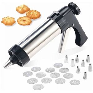 Professional stainless steel pastry gun with 13 cookie discs and 8 nozzles for baking cookies and cakes - Ymyny Professional stainless steel pastry gun with 13 cookie discs and 8 nozzles for baking cookies and cakes - Ymyny